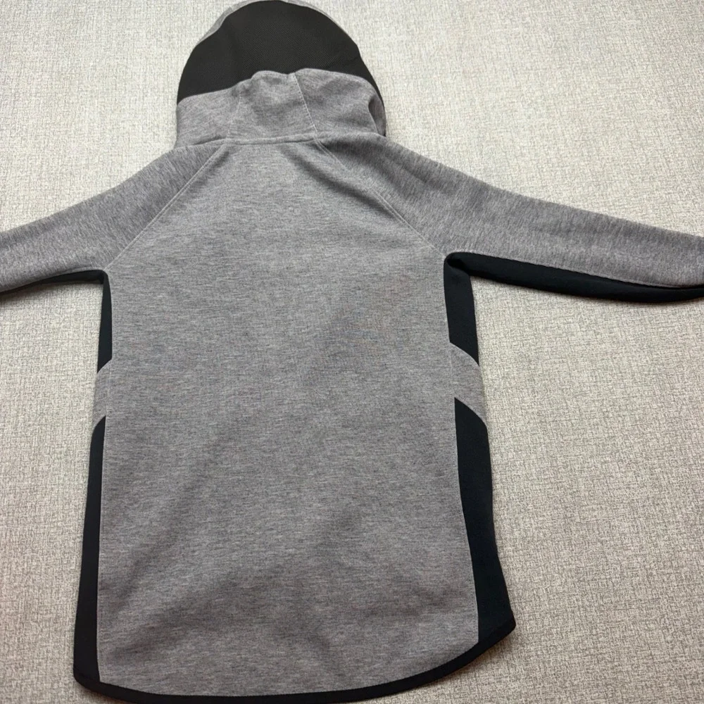 Nike Dri-FIT Youth M Sunrun Full Zip Hoodie Heather Gray Black Jacket CQ5436-032